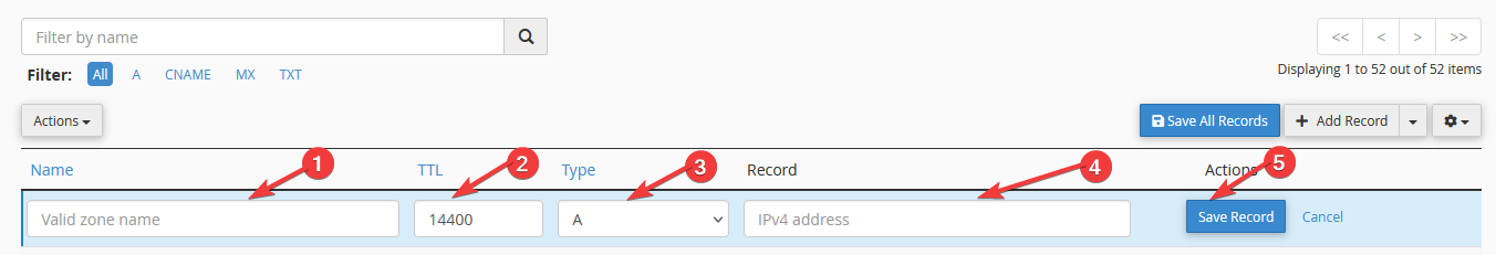 مرحله چهارم راهنمای اتصال ساب‌دامنه به IP در cPanel